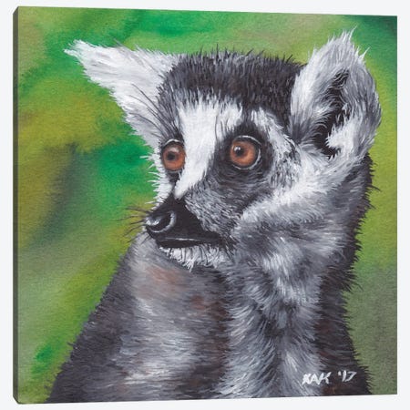 Lemur Canvas Print #KKD69} by KAK Art & Designs Canvas Art Print
