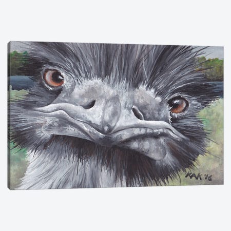 Ostrich Canvas Print #KKD71} by KAK Art & Designs Canvas Art