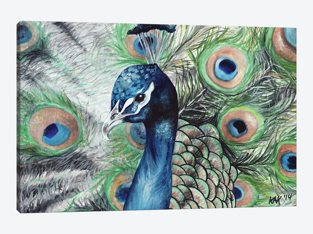 Peacock II by KAK Art & Designs 1-piece Canvas Print