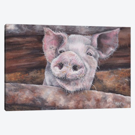 Pig II Canvas Print #KKD79} by KAK Art & Designs Canvas Wall Art
