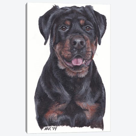 Rottweiler Canvas Print #KKD85} by KAK Art & Designs Canvas Artwork