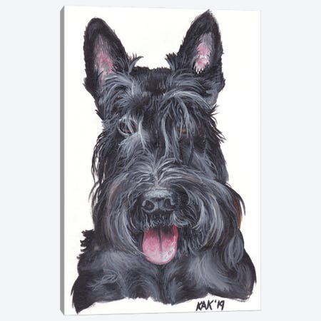 Scottish Terrier Canvas Print #KKD89} by KAK Art & Designs Canvas Art Print