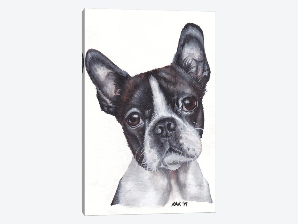Boston Terrier by KAK Art & Designs 1-piece Canvas Print