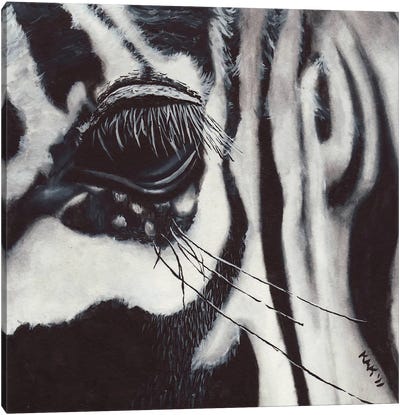 Zebra Eye Canvas Art Print - KAK Art & Designs
