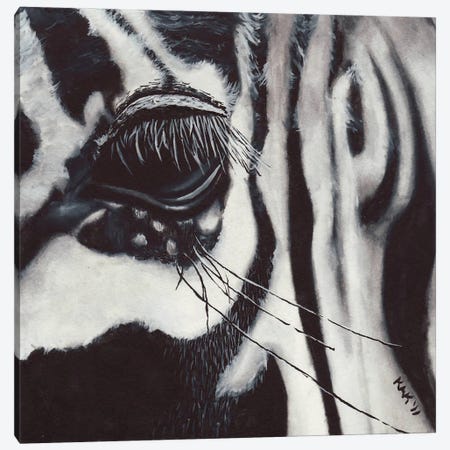 Zebra Eye Canvas Print #KKD95} by KAK Art & Designs Canvas Art Print