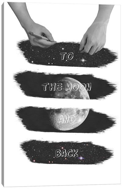 To The Moon Canvas Art Print - Kiki C. Landon