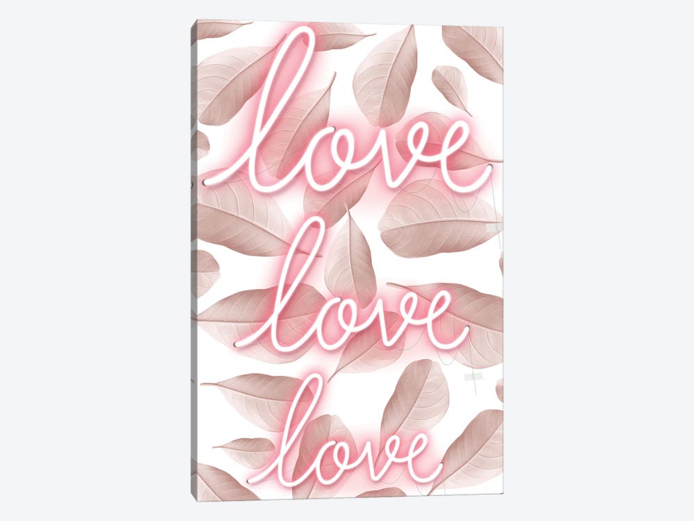 Love Pink Neon Light by Kiki C Landon 1-piece Canvas Print