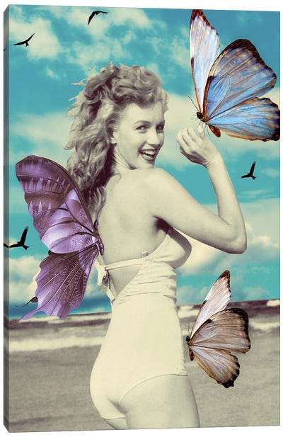 Butterfly Symphony Canvas Art Print - Multimedia Portraits