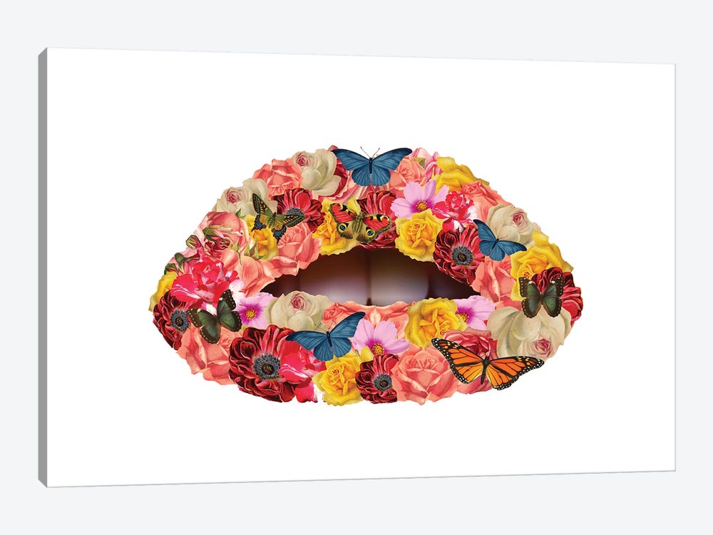 Floral Lips by Kiki C Landon 1-piece Art Print