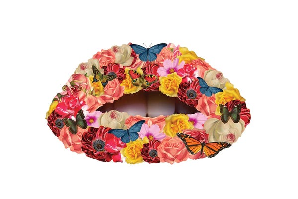 Monarch Butterflies: Floral Lips by Kiki C Landon