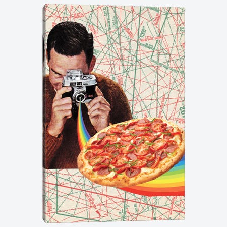 Pizza Obsession Canvas Print #KKL146} by Kiki C Landon Art Print