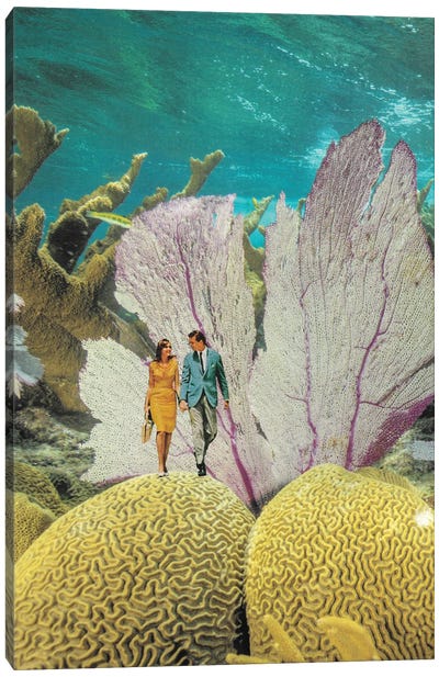 Under Water Canvas Art Print - Coral Art
