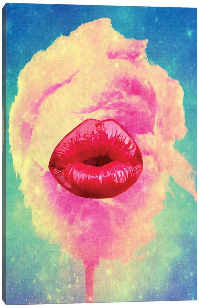 Cotton Candy Canvas Art Print - Lips Art