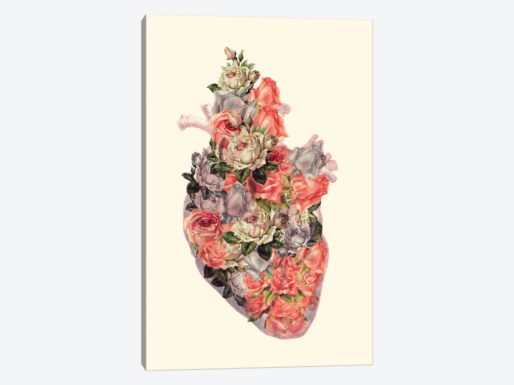 Floral Heart by Kiki C Landon 1-piece Canvas Print