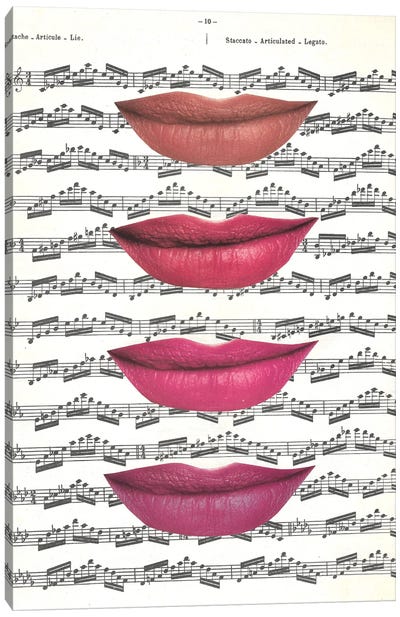 Kiss The Music Canvas Art Print - Kiki C. Landon