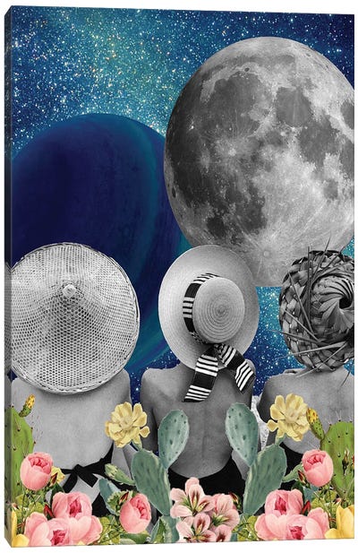 Moon Bathing Canvas Art Print - Kiki C. Landon