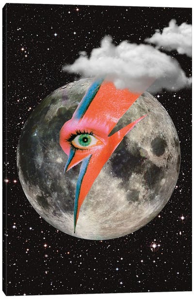 Moon Lightening Canvas Art Print - David Bowie