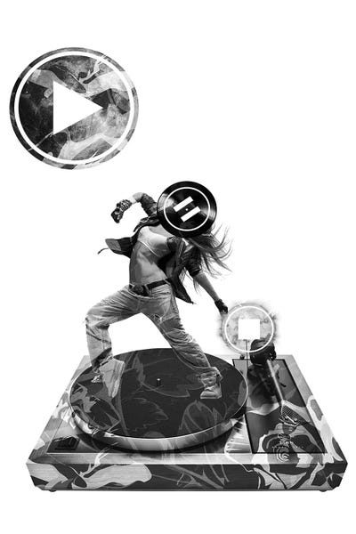 Play Pause Repeat by Kiki C Landon framed wall art