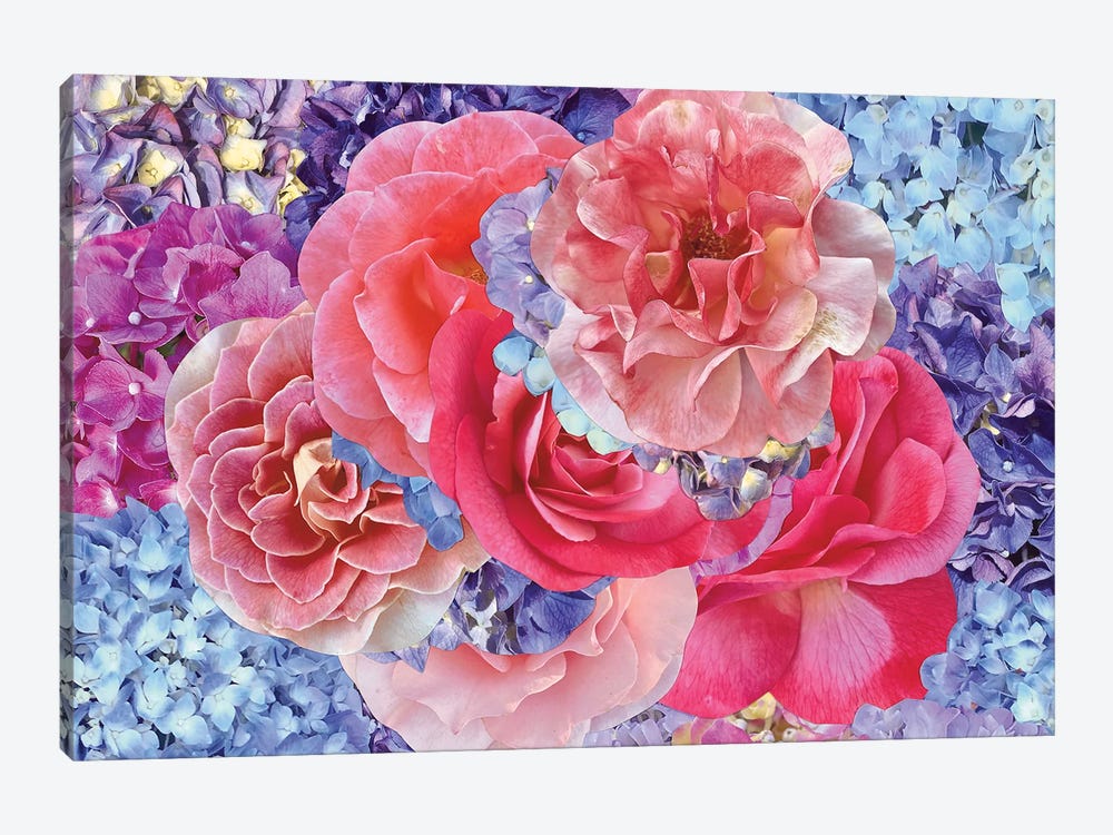 Hydrangeas with Roses by Kat Kleinman 1-piece Canvas Wall Art