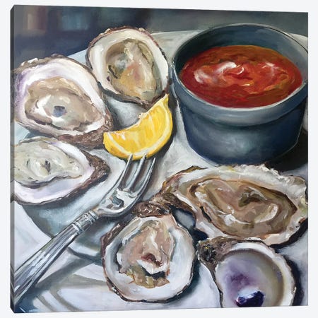 Oyster Appetizer Canvas Print #KKN10} by Kristine Kainer Canvas Artwork