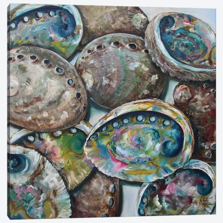 Abalone Shells Canvas Print #KKN13} by Kristine Kainer Canvas Artwork