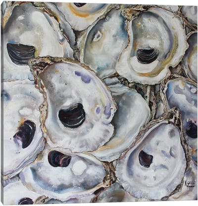 Empty Oyster Shells Canvas Art Print - Food & Drink Still Life