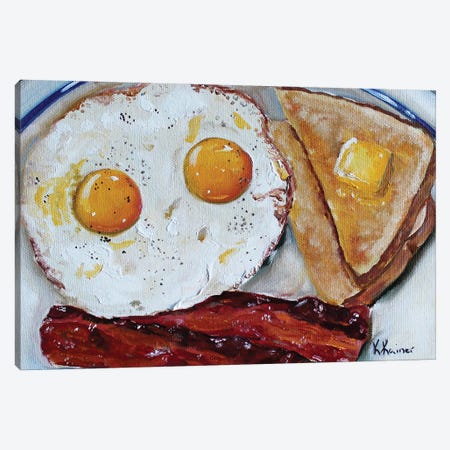 Bacon And Eggs Canvas Print #KKN19} by Kristine Kainer Canvas Wall Art