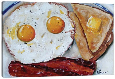 Bacon And Eggs Canvas Art Print - Similar to Wayne Thiebaud