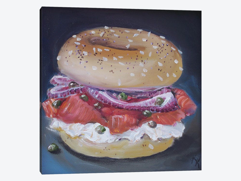 Bagel And Lox by Kristine Kainer 1-piece Canvas Artwork