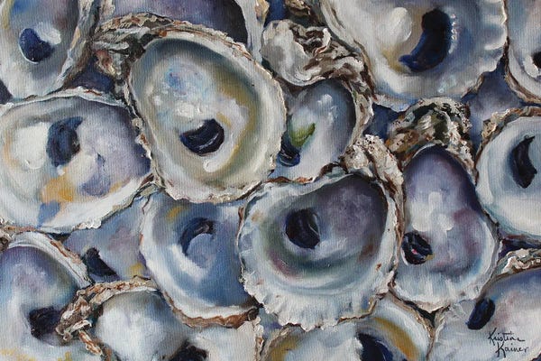 Large Wall Art & Big Canvas Prints: Bay Oysters by Kristine Kainer