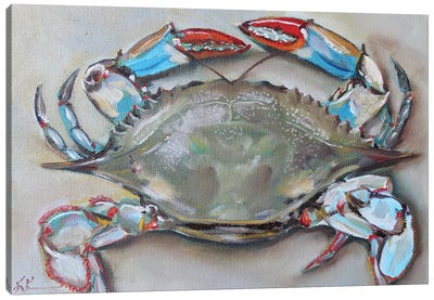 Chesapeake Blue Crab Canvas Art Print - Contemporary Coastal