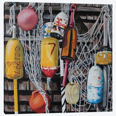Buoys Of Summer Canvas Print #KKN26} by Kristine Kainer Canvas Wall Art