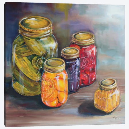 Canning Jars Canvas Print #KKN27} by Kristine Kainer Canvas Artwork