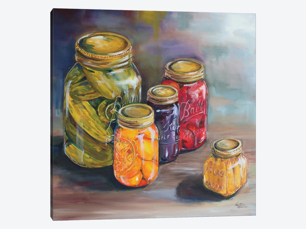 Canning Jars by Kristine Kainer 1-piece Canvas Print