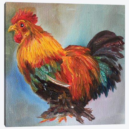 Rooster Canvas Print #KKN30} by Kristine Kainer Canvas Wall Art