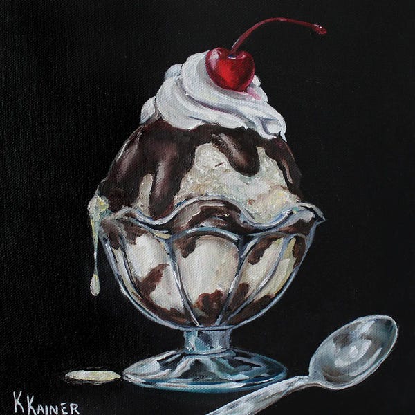 Food & Drink Still Life: Hot Fudge Sundae by Kristine Kainer