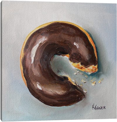 Just One Bite Canvas Art Print - Donut Art