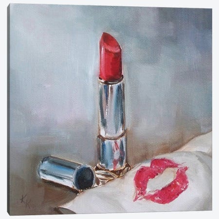 Lipstick Kiss Canvas Print #KKN47} by Kristine Kainer Canvas Artwork