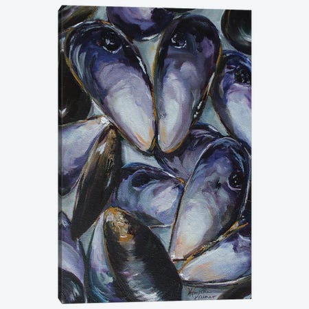 Mussel Shells Canvas Print #KKN4} by Kristine Kainer Canvas Wall Art