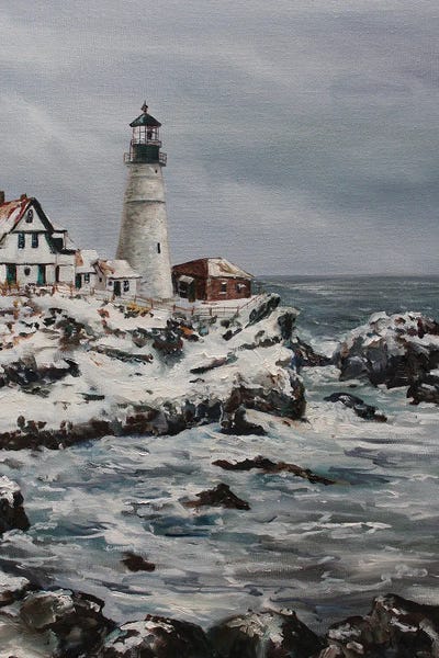 Lighthouses: Lighthouse In Winter by Kristine Kainer