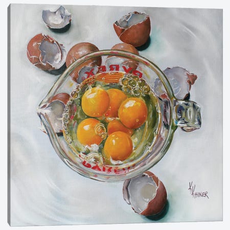Measured Eggs Canvas Print #KKN51} by Kristine Kainer Canvas Artwork