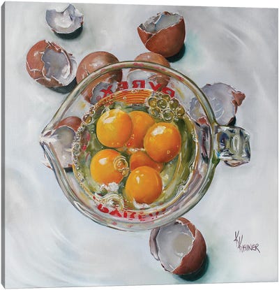 Measured Eggs Canvas Art Print - Kristine Kainer