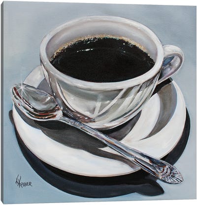 Morning Coffee Canvas Art Print - Dark Academia