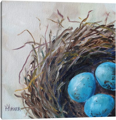Nestled Eggs Canvas Art Print - Natural Elements