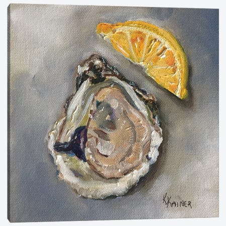 Oyster On The Half Shell Canvas Print #KKN5} by Kristine Kainer Canvas Wall Art