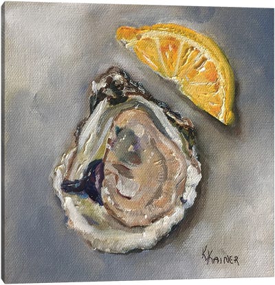 Oyster On The Half Shell Canvas Art Print - Oyster Art