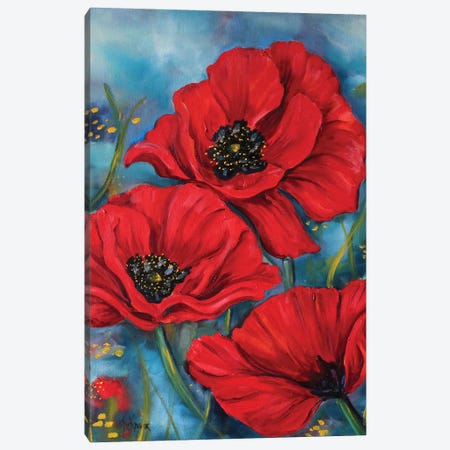 Red Poppies Canvas Print #KKN66} by Kristine Kainer Canvas Art