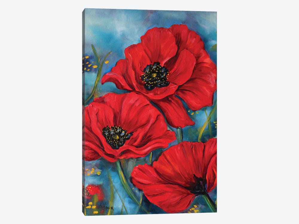 Red Poppies by Kristine Kainer 1-piece Canvas Art
