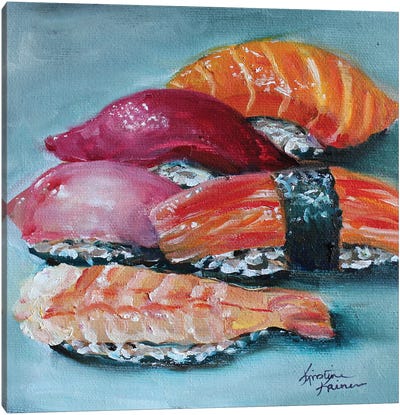 Nigiri Sushi Canvas Art Print - Seafood Art