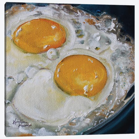 Frying Eggs Canvas Print #KKN77} by Kristine Kainer Art Print